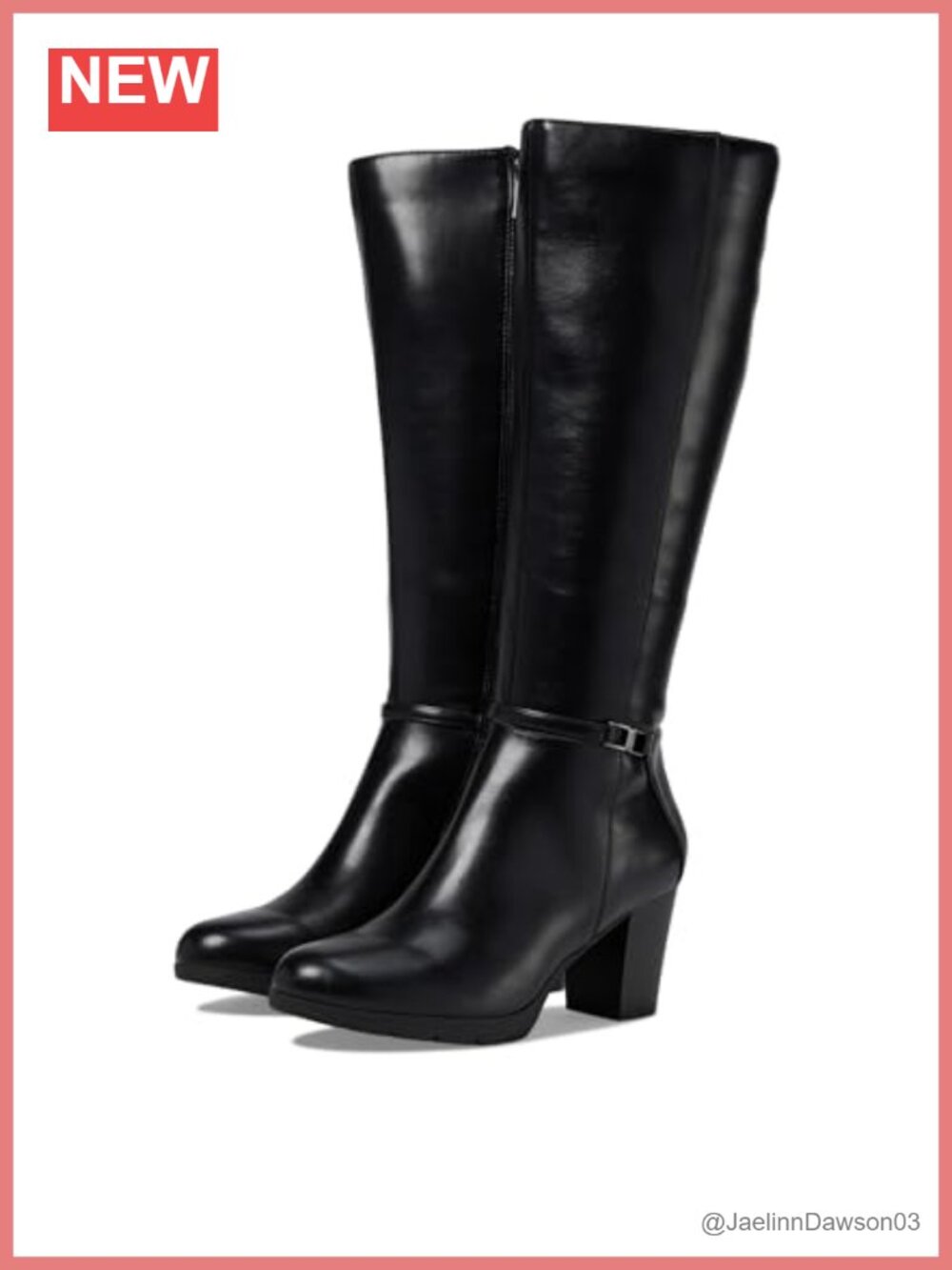 Equestrian Block Heel Boots with Side Zipper